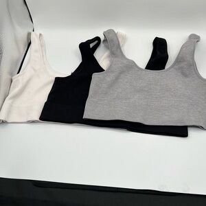Honeydew Ribbed Seamless Sports Bra 3-Pack – XL (Gray, Black & Cream) 🤍🖤